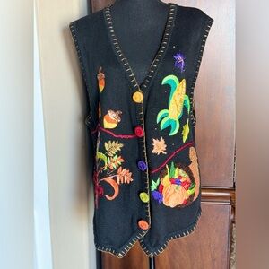 Vintage Victoria Woman Embroidery Harvest‎ Vest